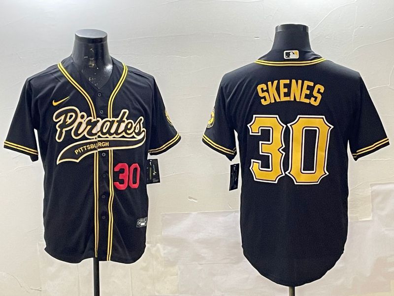 Men Pittsburgh Pirates #30 Skenes Black Joint Name Nike 2025 MLB Jersey style 2->pittsburgh pirates->MLB Jersey